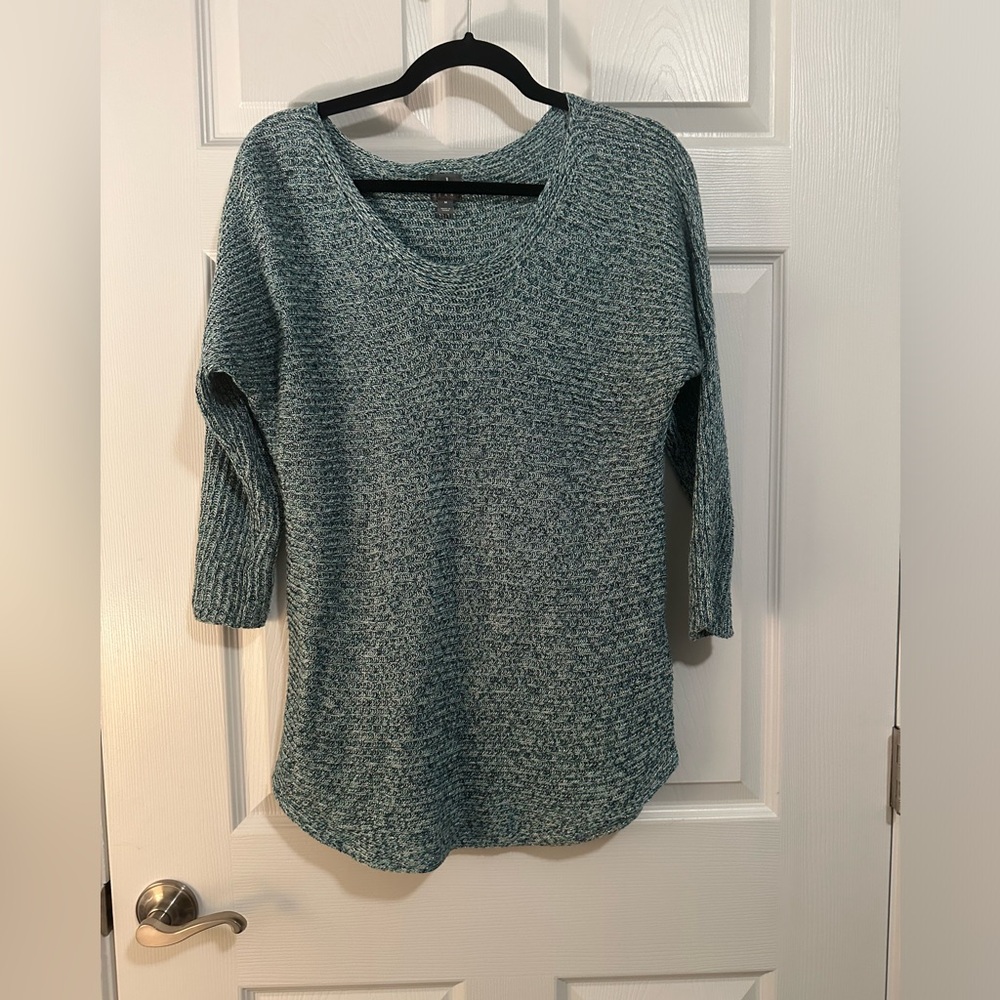 Cozy Teal Knit Women’s Sweater - V-Neck